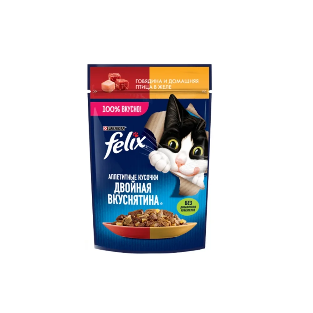 Felix wet cat food with turkey and liver in jelly 75 g