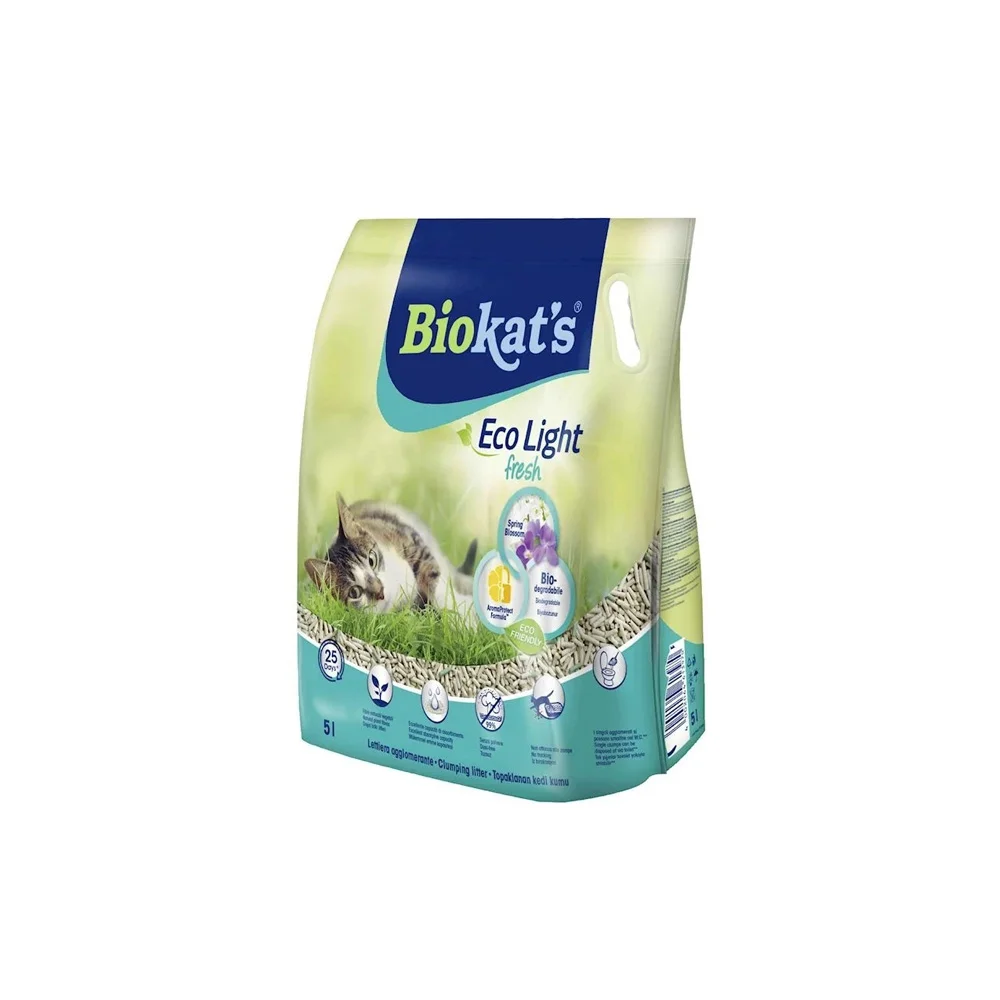 Biokat's Eco Light Fresh Spring Tofu Topalanan pişik qumu, bahar ətirli, 5 L