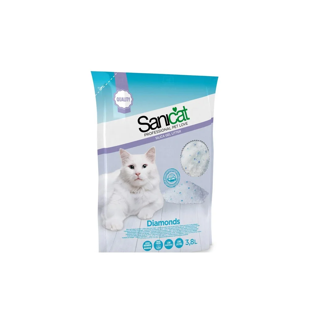 Sanicat Diamonds Silica Gel Cat Litter, unscented, 3.8 L