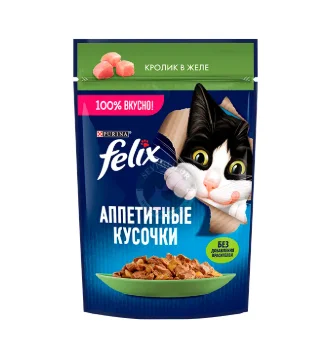 Felix влажный корм для кошек с кроликом в желе 75 г
