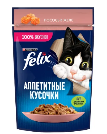 Felix wet cat food with salmon in jelly 75 g